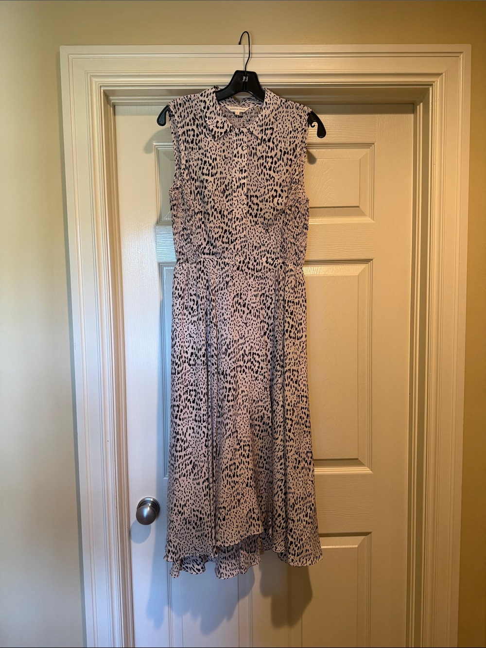 Rebecca Taylor Black and White Sleeveless Midi Dress